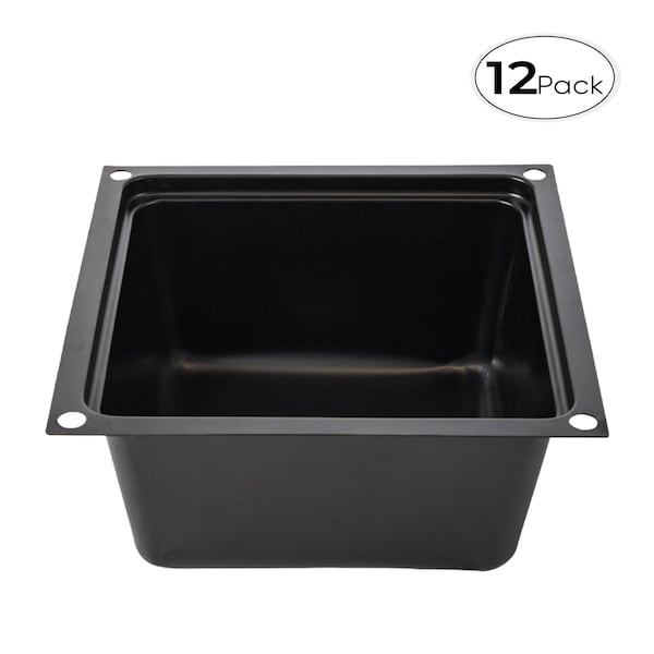 American Built Pro Utility Storage Tote, 13 in L x 13 in W x 7 in H, Black, Styrene, 12 PK 1313 P12 - main
